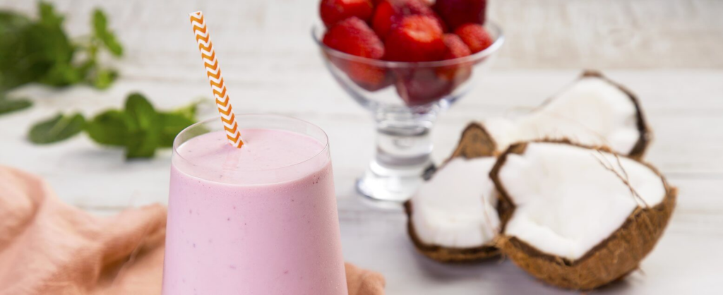 Smoothie de Morango e Coco